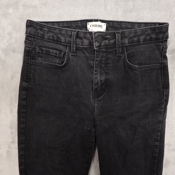 L'agence jeans Margot skinny high rise‎ women's 26 black distressed - Picture 2 of 14
